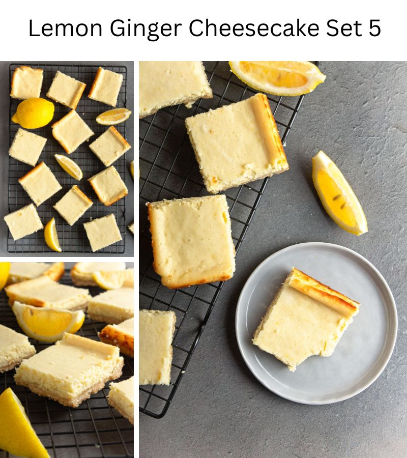 Lemon Ginger Cheese Cake Bars Set 5