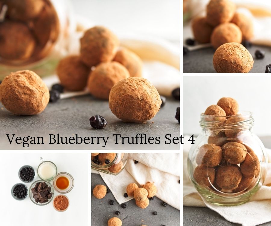 Dark Chocolate Blueberry Truffles - Set 4