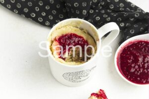 Vegan Vanilla Mug Cake with Raspberry Sauce - Set 5