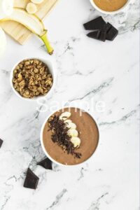 Chocolate Peanut Butter Banana Smoothie Bowl - Set 1