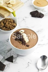 Chocolate Peanut Butter Banana Smoothie Bowl - Set 1