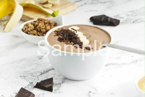 Chocolate Peanut Butter Banana Smoothie Bowl - Set 1