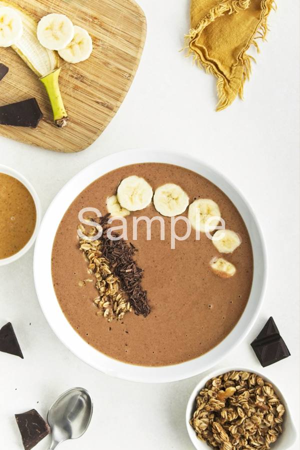 Chocolate Peanut Butter Banana Smoothie Bowl - Set 2