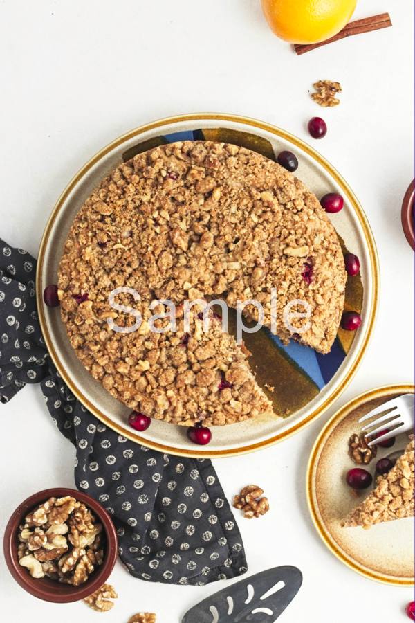 Vegan Cranberry Walnut Coffee Cake - Set 3