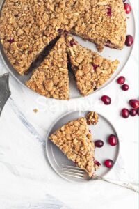 Vegan Cranberry Walnut Coffee Cake - Set 4