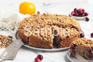 Vegan Cranberry Walnut Coffee Cake - Set 4