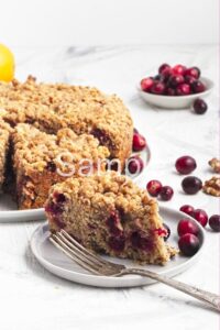 Vegan Cranberry Walnut Coffee Cake - Set 4