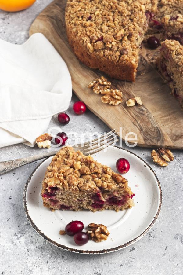 Vegan Cranberry Walnut Coffee Cake - Set 5