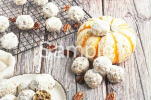 Vegan Pumpkin Pecan Wedding Cookies (aka polvorones)  - Set 3