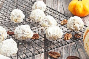 Vegan Pumpkin Pecan Wedding Cookies (aka polvorones)  - Set 3