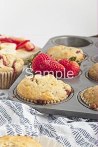 Vegan Strawberry Banana Muffins - Set 1