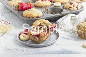 Vegan Strawberry Banana Muffins - Set 3