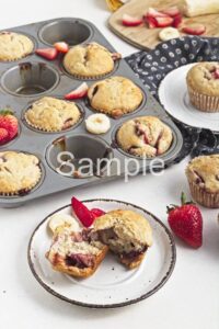 Vegan Strawberry Banana Muffins - Set 4