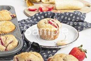 Vegan Strawberry Banana Muffins - Set 4