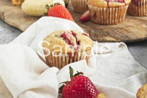 Vegan Strawberry Banana Muffins - Set 5
