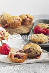 Vegan Strawberry Banana Muffins - Set 5