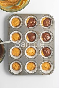 Vegan Pumpkin Chocolate Swirl Muffins - Set 1