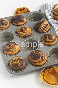 Vegan Pumpkin Chocolate Swirl Muffins - Set 1