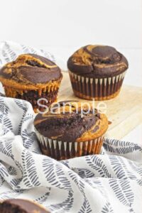 Vegan Pumpkin Chocolate Swirl Muffins - Set 1