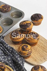 Vegan Pumpkin Chocolate Swirl Muffins - Set 3