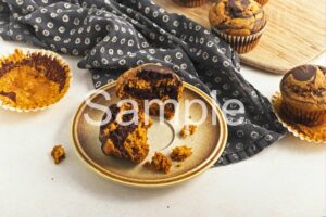 Vegan Pumpkin Chocolate Swirl Muffins - Set 3