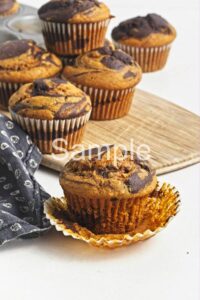 Vegan Pumpkin Chocolate Swirl Muffins - Set 3