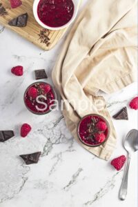 Chocolate Raspberry Chia Pudding - Set 2