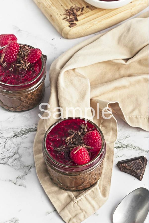 Chocolate Raspberry Chia Pudding - Set 2