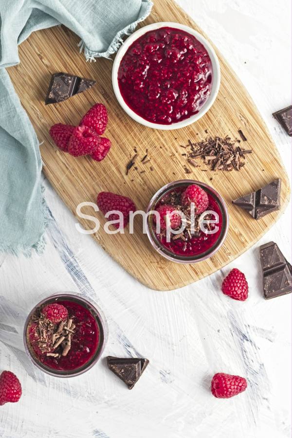 Chocolate Raspberry Chia Pudding - Set 4