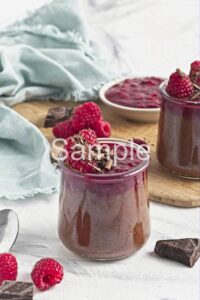 Chocolate Raspberry Chia Pudding - Set 4