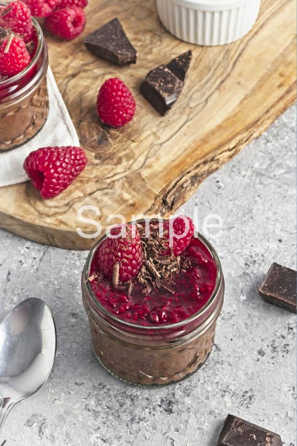 Chocolate Raspberry Chia Pudding - Set 5