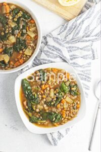 Lentil Spinach Soup - Set 5