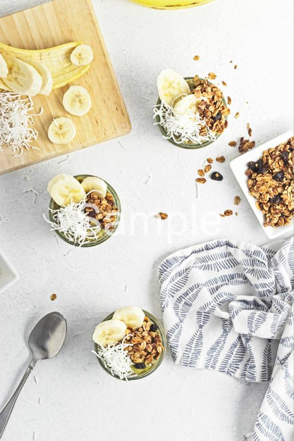 Matcha Banana Chia Pudding - Set 1