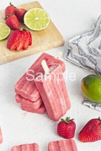 Creamy Strawberry Lime Popsicles - Set 1