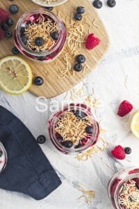 Coconut Lemon Berry Custard - Set 3