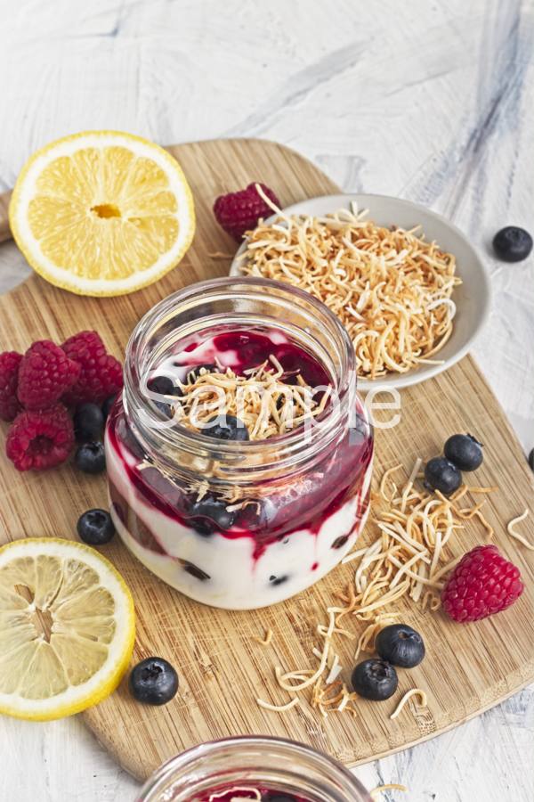 Coconut Lemon Berry Custard - Set 3