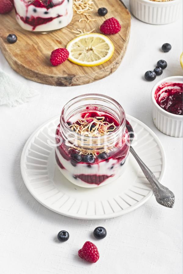 Coconut Lemon Berry Custard - Set 4