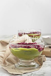 Matcha Pudding with Raspberry - Set 2
