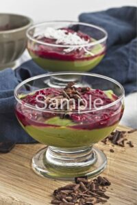 Matcha Pudding with Raspberry - Set 3