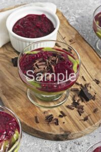 Matcha Pudding with Raspberry - Set 5