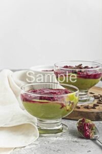 Matcha Pudding with Raspberry - Set 5