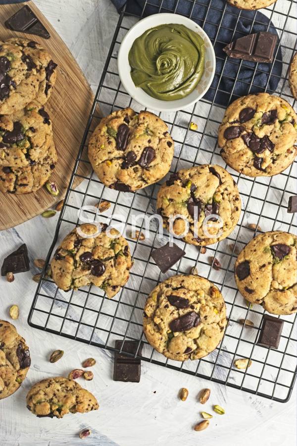 Pistachio Cream Chocolate Chip Cookies - Set 3