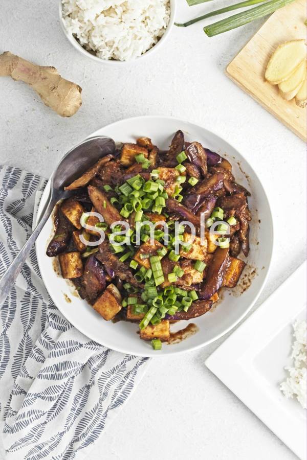 Sticky Ginger Eggplant and Tofu - Set 1