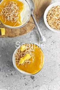Coconut Pudding with Mango Sauce - Set 3