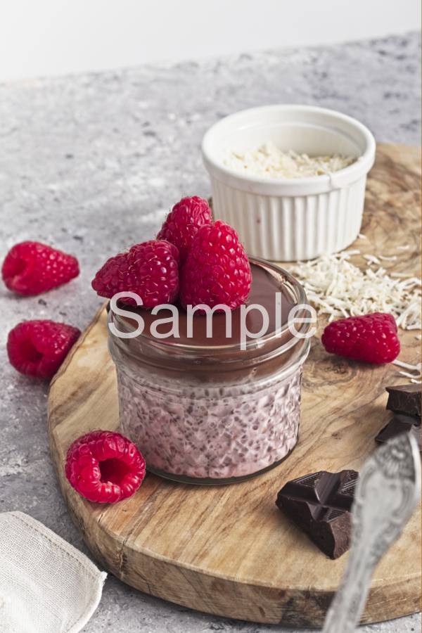 Raspberry Chocolate Chia Pudding - Set 2