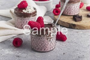 Raspberry Chocolate Chia Pudding - Set 2
