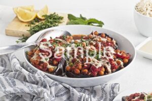Roasted Eggplants with Chickpeas - Set 1