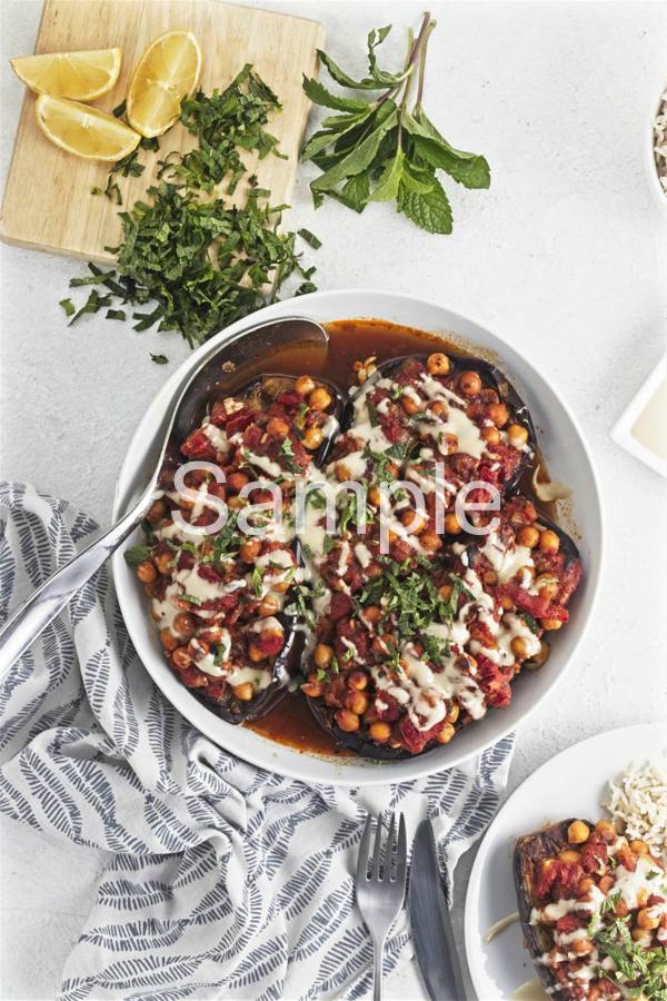 Roasted Eggplants with Chickpeas - Set 1