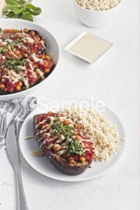 Roasted Eggplants with Chickpeas - Set 1