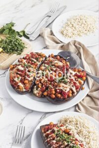 Roasted Eggplants with Chickpeas - Set 3